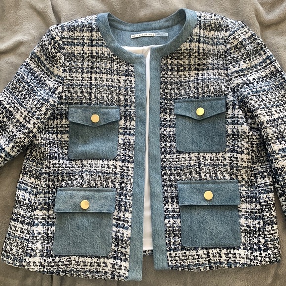 Alice + Olivia Jackets & Blazers - Alice & Olivia tweed and jersey blazer